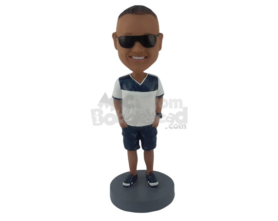 Custom Bobblehead Male Wearing Shorts Shirt And Amazing Shoes - Leisure & Casual Casual Males Personalized Bobblehead & Cake Topper Custom Bobblehead Male Wearing Shorts Shirt And Amazing Shoes - Leisure & Casual Casual Males Personalized Bobblehead & Cake Topper